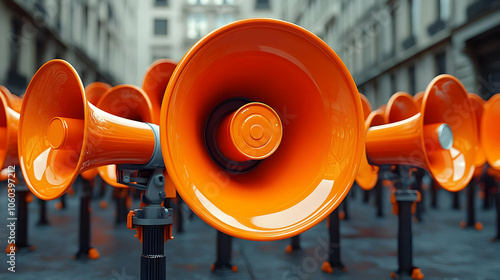 Orange Megaphones Illustration