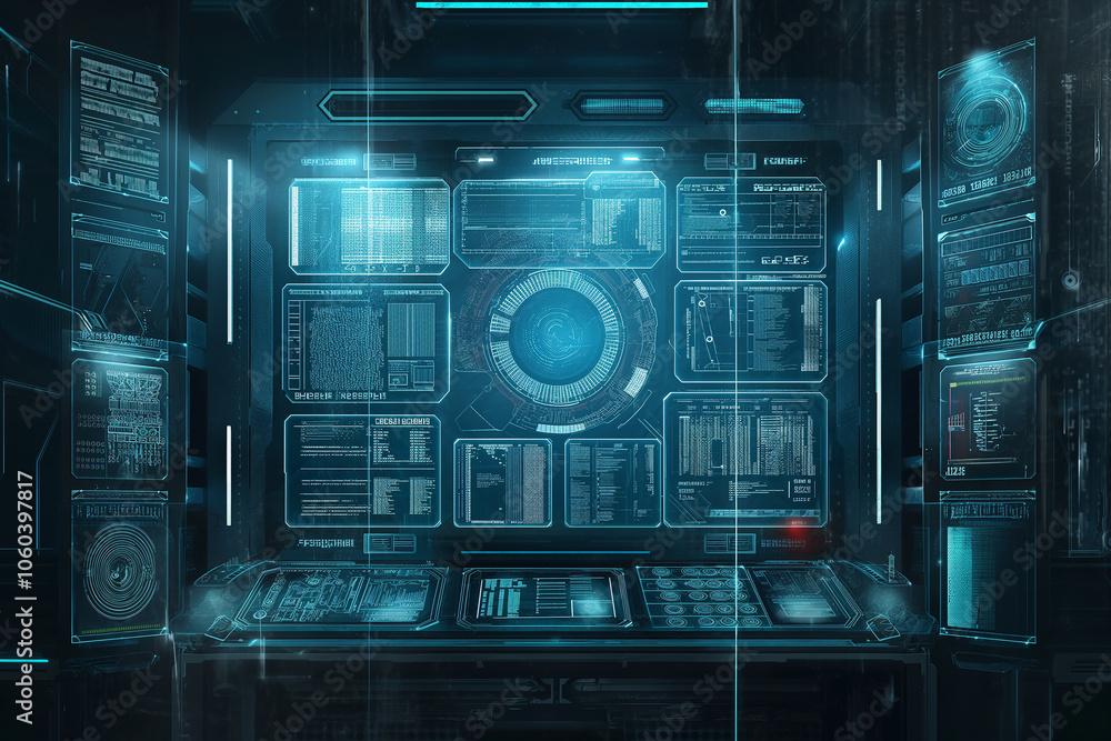 Holographic interface background with luminous blue script codes, digital graphs, and transparent panels layered over a dark tech grid. tech wallpaper Holographic interface background with luminous blue script codes, digital graphs, and transparent panels layered over a dark tech grid. tech wallpaper