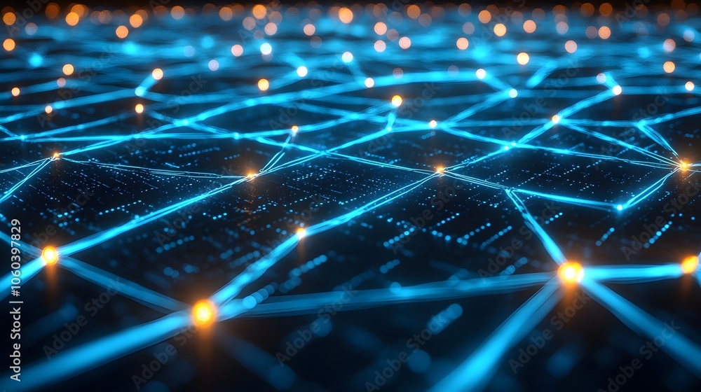 Obraz premium Smooth Flow of Encrypted Data Packets in Visual Network