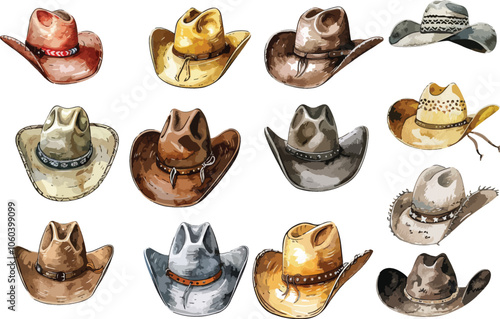 cowboy hat watercolor clipart	