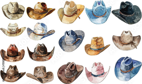 cowboy hat watercolor clipart	