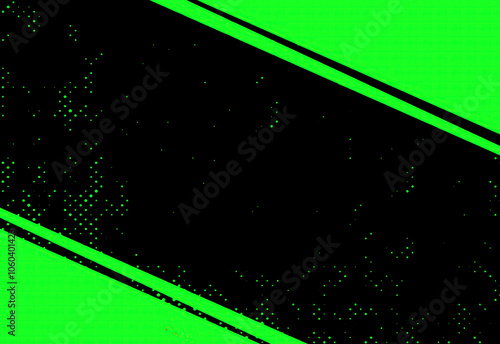 Green stripes of geometry on a black background photo