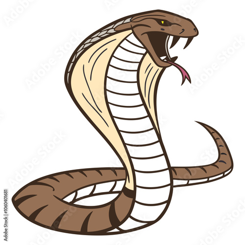 a black and white illustration of a cobra 