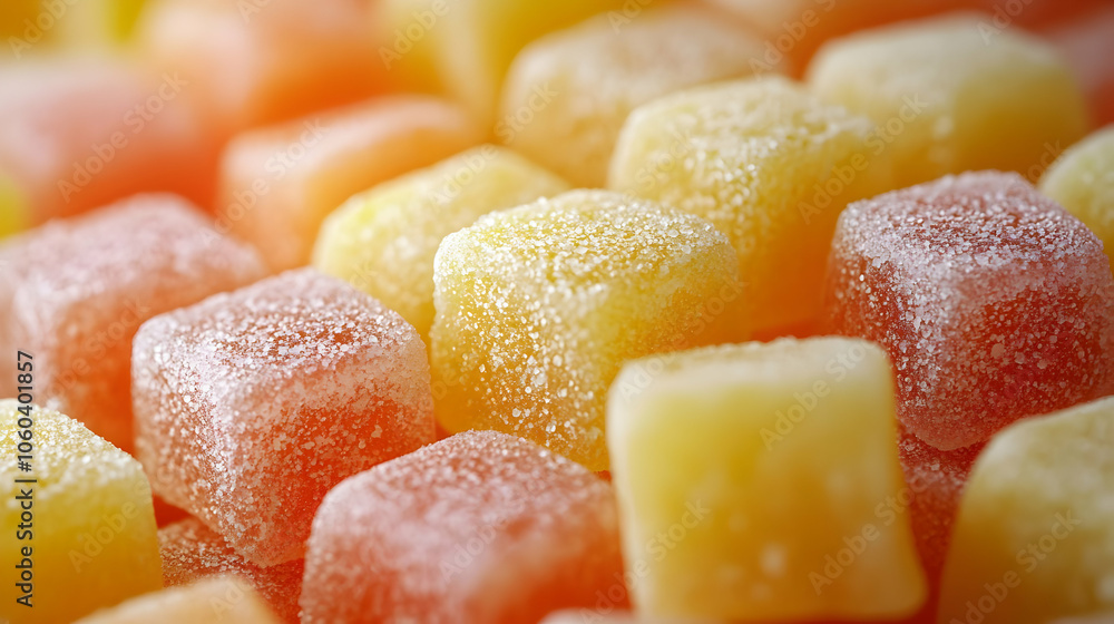 Sugary Yellow and Orange Candy Cubes - Illustration Sugary Yellow and Orange Candy Cubes - Illustration