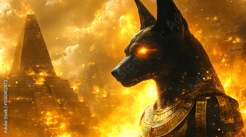 Fiery Anubis Illustration