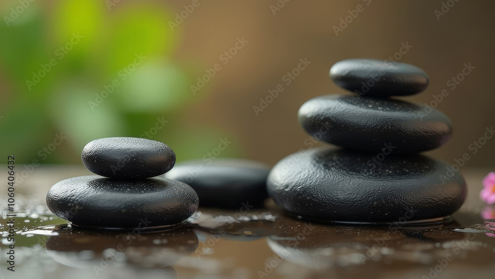 SPA area with hot massage stones. SPA area with hot massage stones.