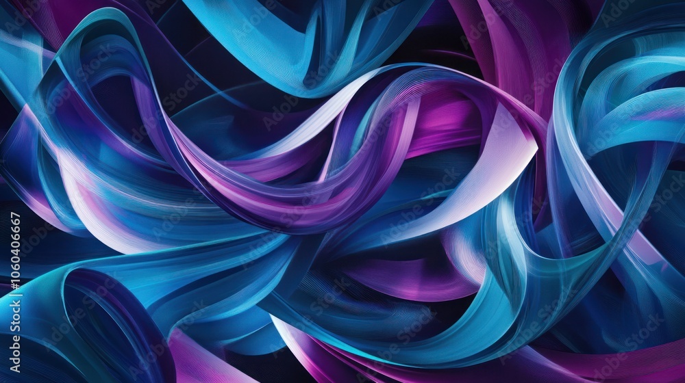 A vibrant, modern abstract motion banner featuring swirling geometric shapes in shades of blue, purple A vibrant, modern abstract motion banner featuring swirling geometric shapes in shades of blue, purple