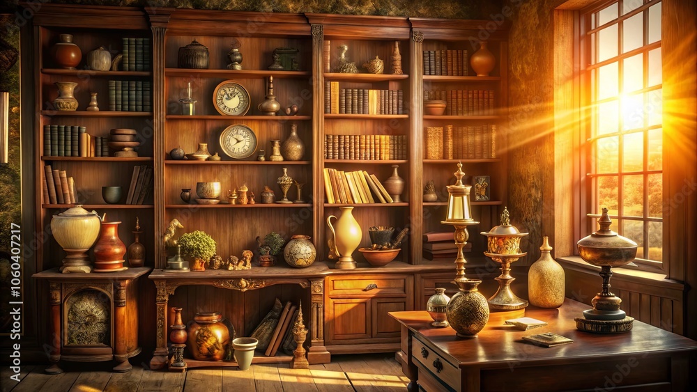 Warm Sunbeams Illumining a Room Filled with Antique Treasures and the Scent of Aged Paper Warm Sunbeams Illumining a Room Filled with Antique Treasures and the Scent of Aged Paper