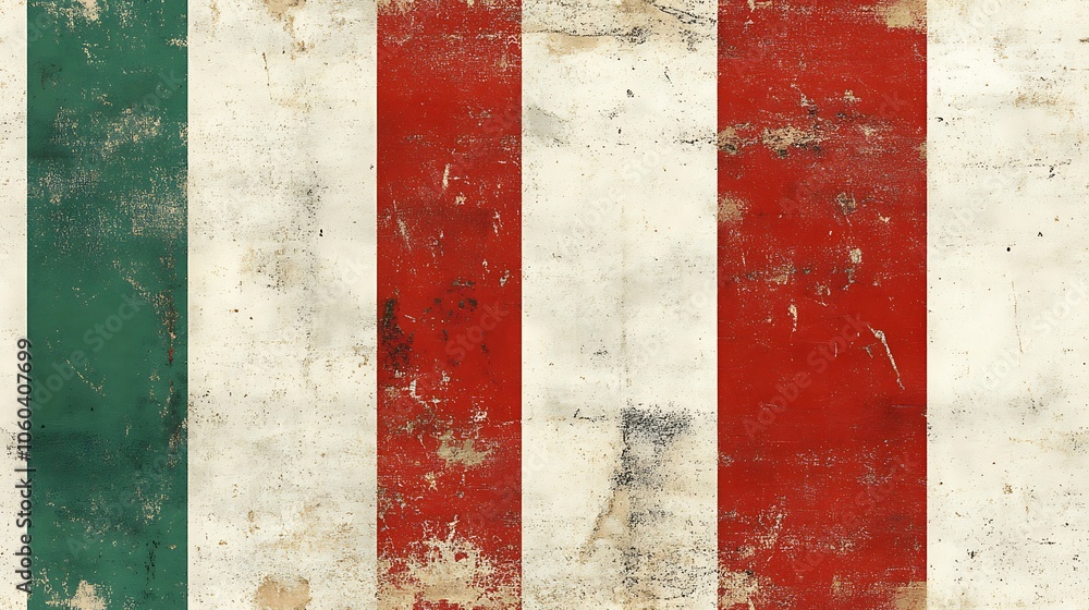Classic red, white, and green stripes with a slightly distressed texture, faded look with nostalgic holiday vibes, soft shadows, warm lighting for a cozy, rustic Christmas feel. --ar 16:9 --tile Classic red, white, and green stripes with a slightly distressed texture, faded look with nostalgic holiday vibes, soft shadows, warm lighting for a cozy, rustic Christmas feel. --ar 16:9 --tile