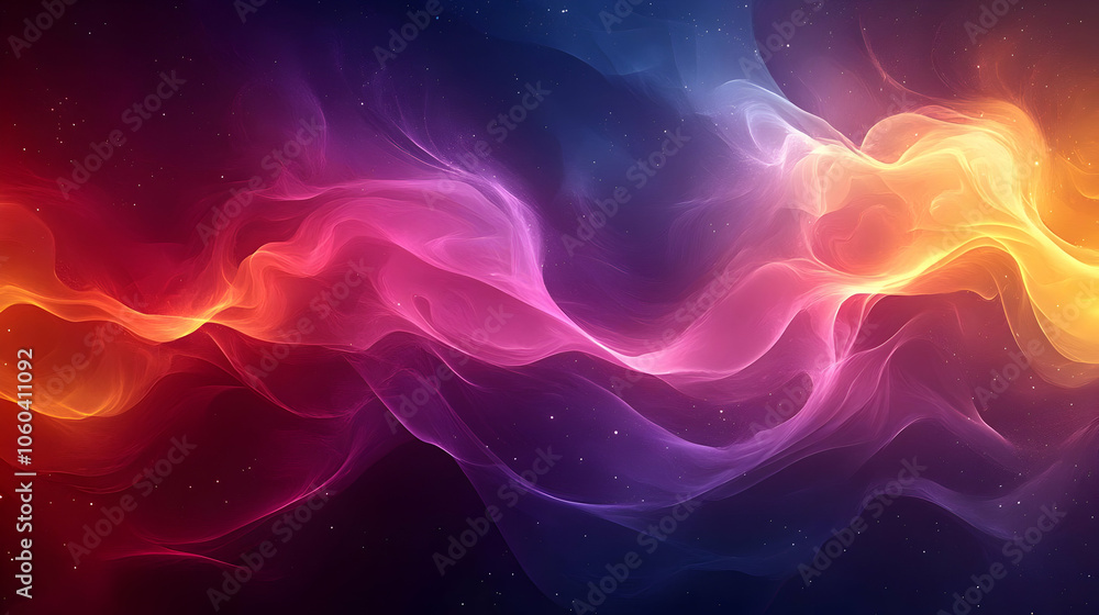 Abstract Background with Wavy Lines and Stars Abstract Background with Wavy Lines and Stars