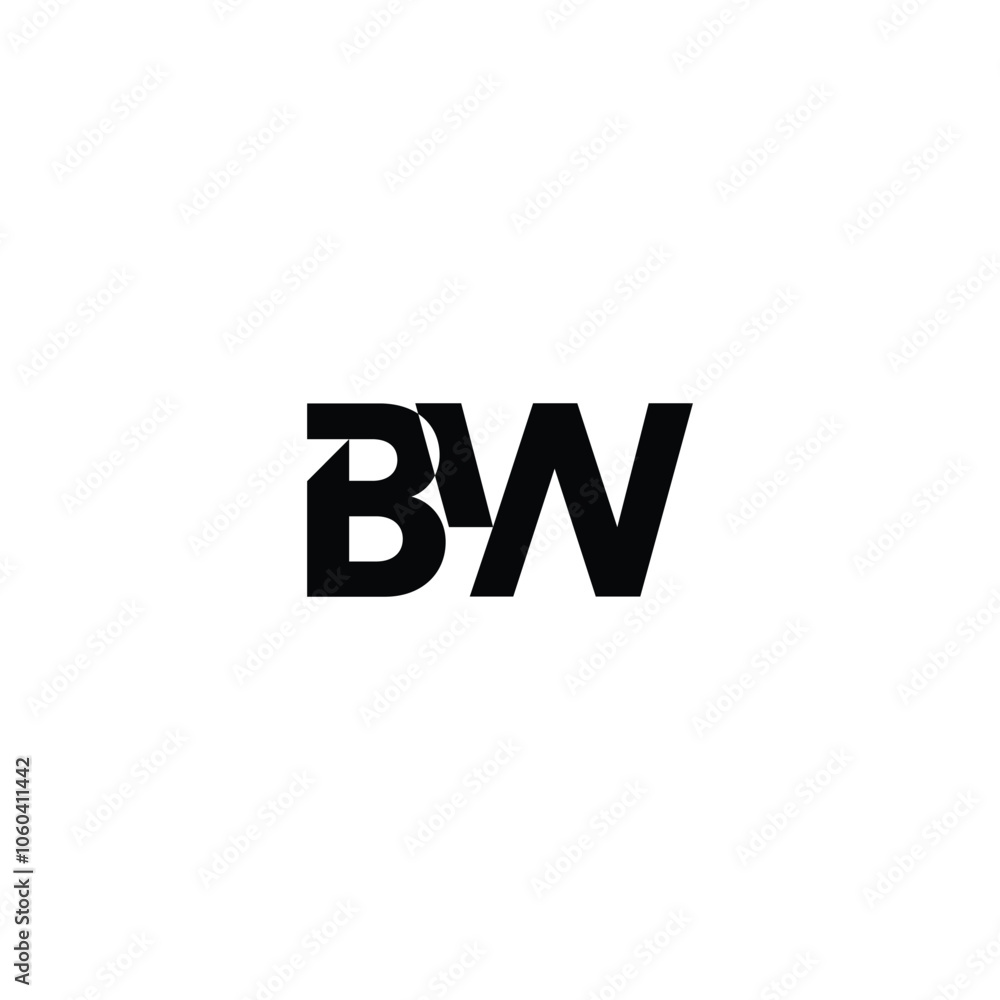 BW monogram logo design letter text name symbol monochrome logotype alphabet character simple logo BW monogram logo design letter text name symbol monochrome logotype alphabet character simple logo