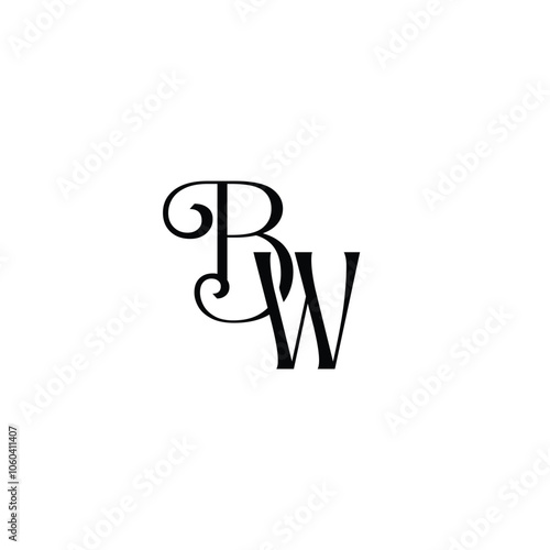 BW monogram logo design letter text name symbol monochrome logotype alphabet character simple logo