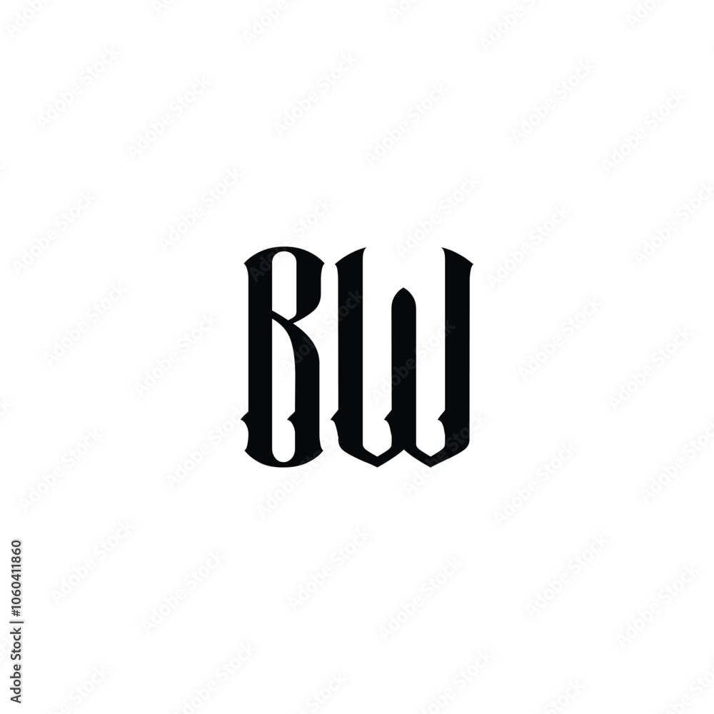 BW monogram logo design letter text name symbol monochrome logotype alphabet character simple logo BW monogram logo design letter text name symbol monochrome logotype alphabet character simple logo