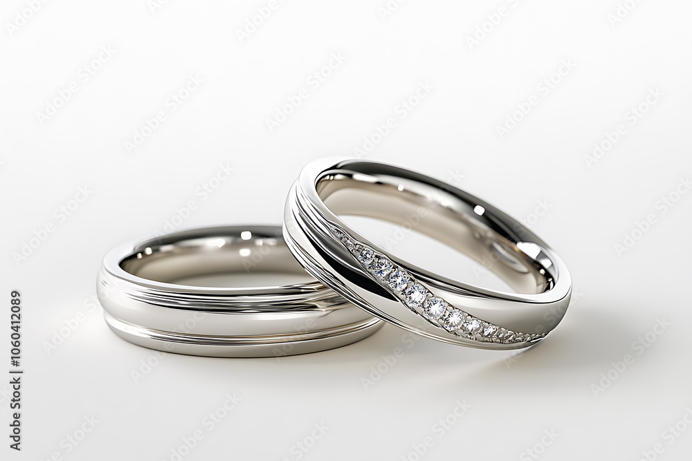 The image showcases two elegant wedding rings placed side by side, symbolizing love and commitment. The image showcases two elegant wedding rings placed side by side, symbolizing love and commitment.
