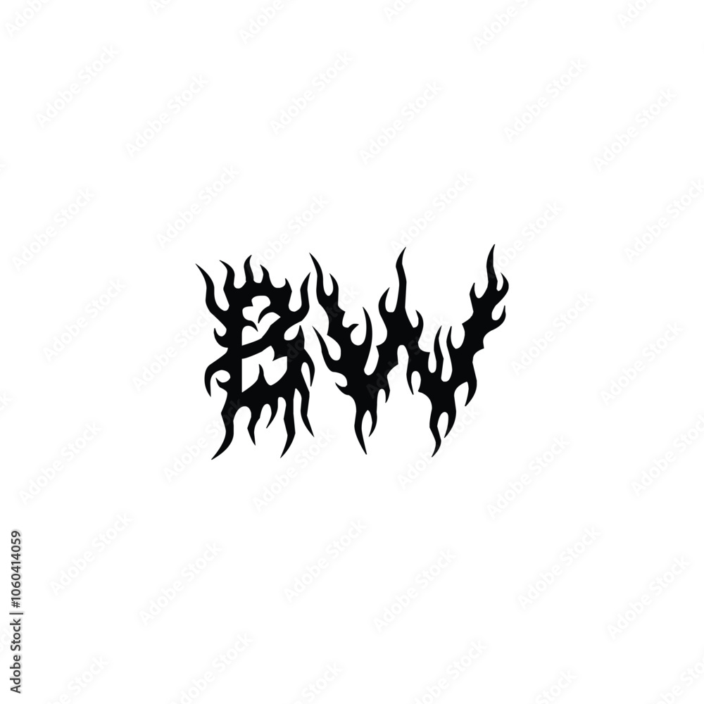 BW monogram logo design letter text name symbol monochrome logotype alphabet character simple logo BW monogram logo design letter text name symbol monochrome logotype alphabet character simple logo