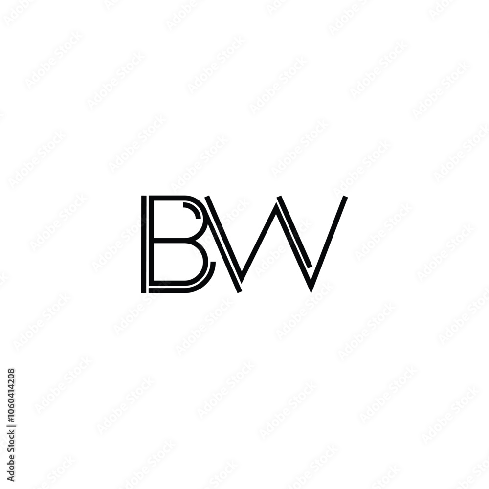 BW monogram logo design letter text name symbol monochrome logotype alphabet character simple logo BW monogram logo design letter text name symbol monochrome logotype alphabet character simple logo