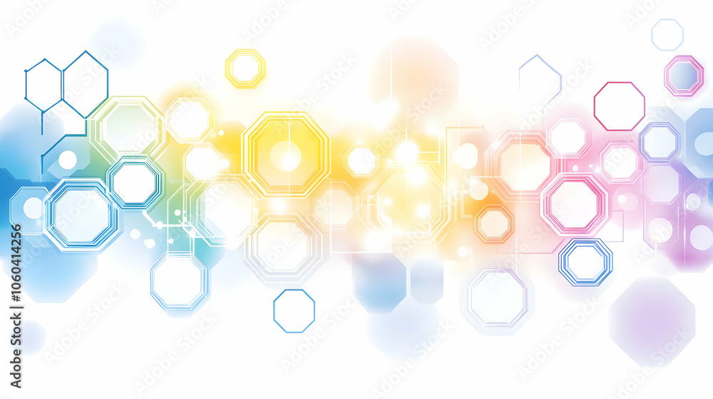 Abstract colorful background with hexagonal shapes. Abstract colorful background with hexagonal shapes.