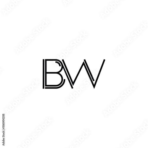 Free Download BW monogram logo design letter text name symbol monochrome logotype alphabet character simple logo - GFXLoad