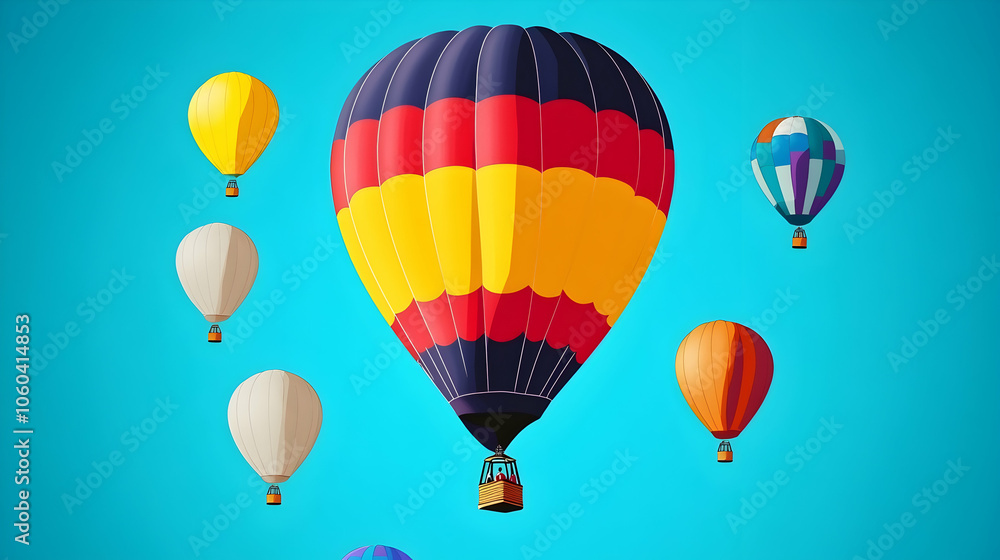 Obraz premium Colorful hot air balloons floating in the sky.