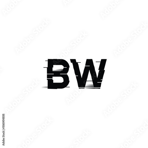 BW monogram logo design letter text name symbol monochrome logotype alphabet character simple logo