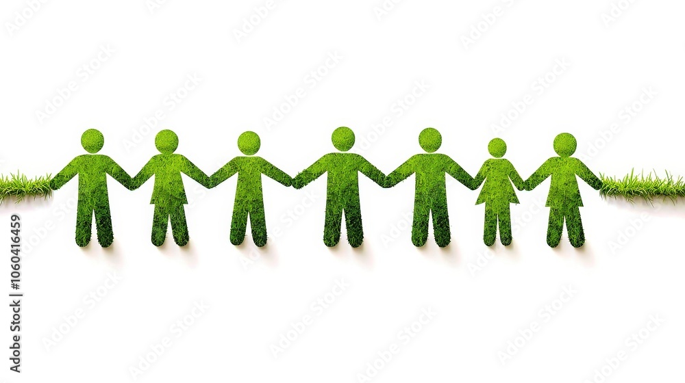 Green paper cutouts of people holding hands, A social network platform dedicated to sharing green solutions, fostering a global community for eco-awareness. Green paper cutouts of people holding hands, A social network platform dedicated to sharing green solutions, fostering a global community for eco-awareness.