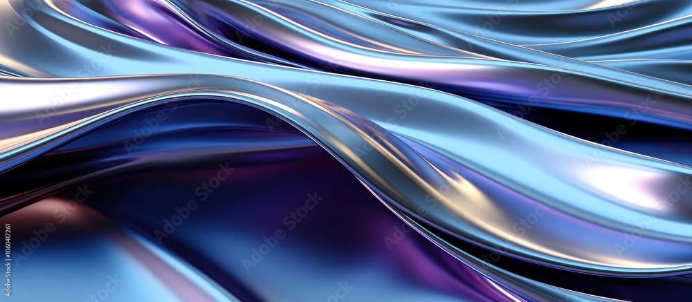 A shimmering abstract representation of flowing waves in metallic hues. A shimmering abstract representation of flowing waves in metallic hues.