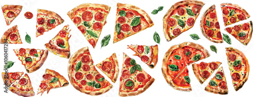 pizza watercolor clipart	