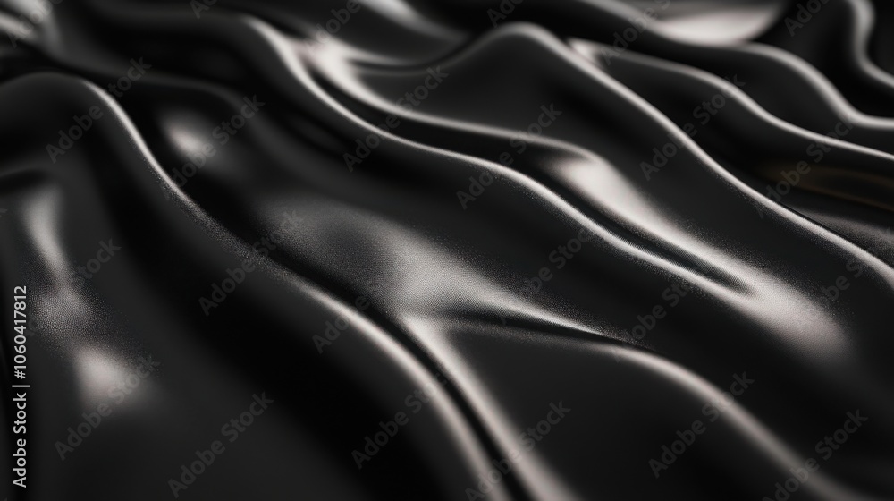A black fabric with a shiny surface. Generative AI A black fabric with a shiny surface. Generative AI
