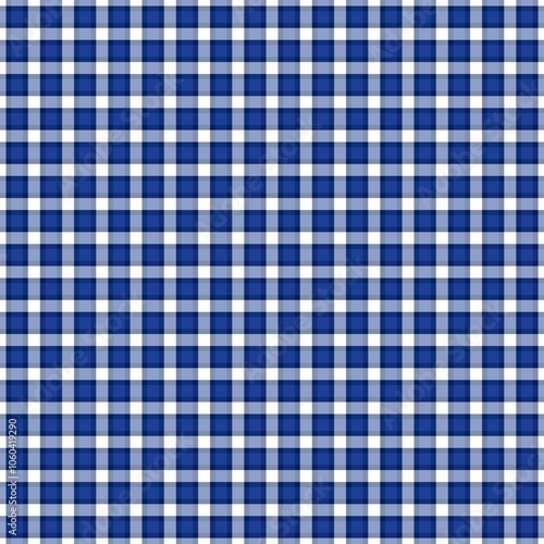 blue and white checkered tablecloth