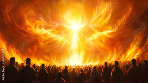 Fiery Angelic Figure Above ...