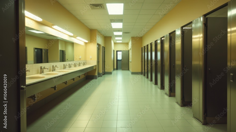 School restroom providing visual privacy and comfort. School restroom providing visual privacy and comfort.