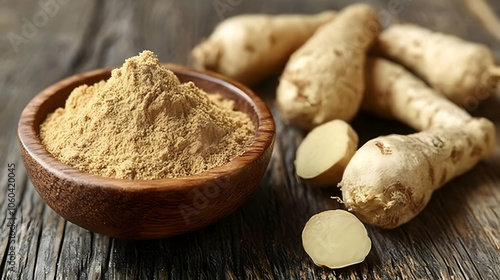 Ginger Root and Powder in a...