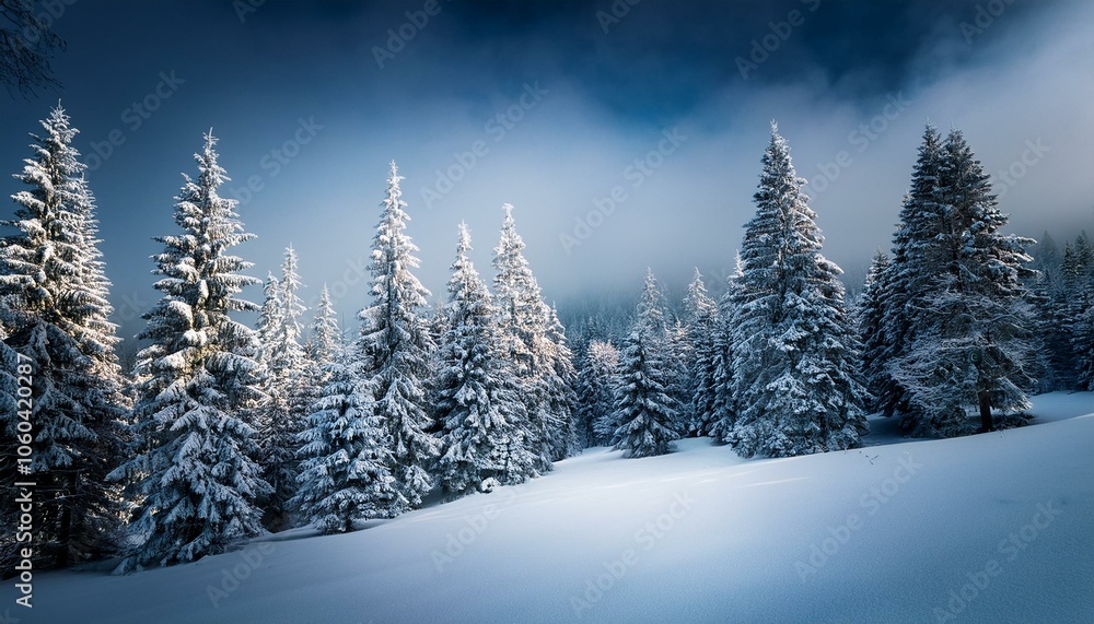 Naklejka premium winter landscape with trees