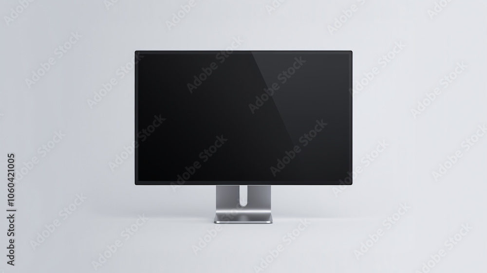 Realistic black modern thin frame display computer monitor Realistic black modern thin frame display computer monitor