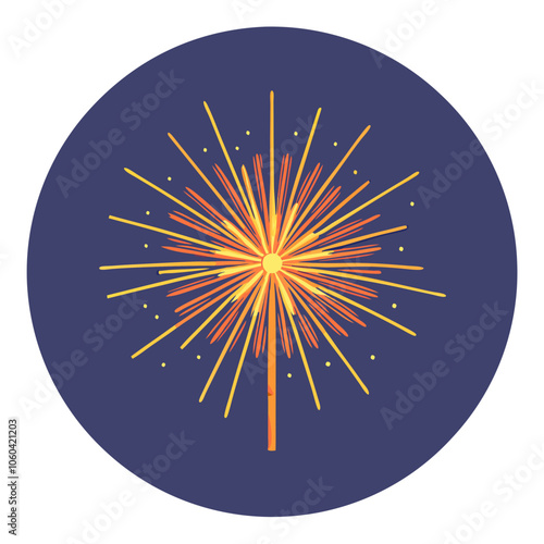 Circular Firework with Light Emission, Festive Display. Perfect for: New Year, Firework Displays, Celebrations