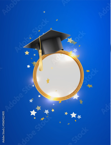 Graduation party photo booth props. Concept for selfie. Photobooth vector element. Vector