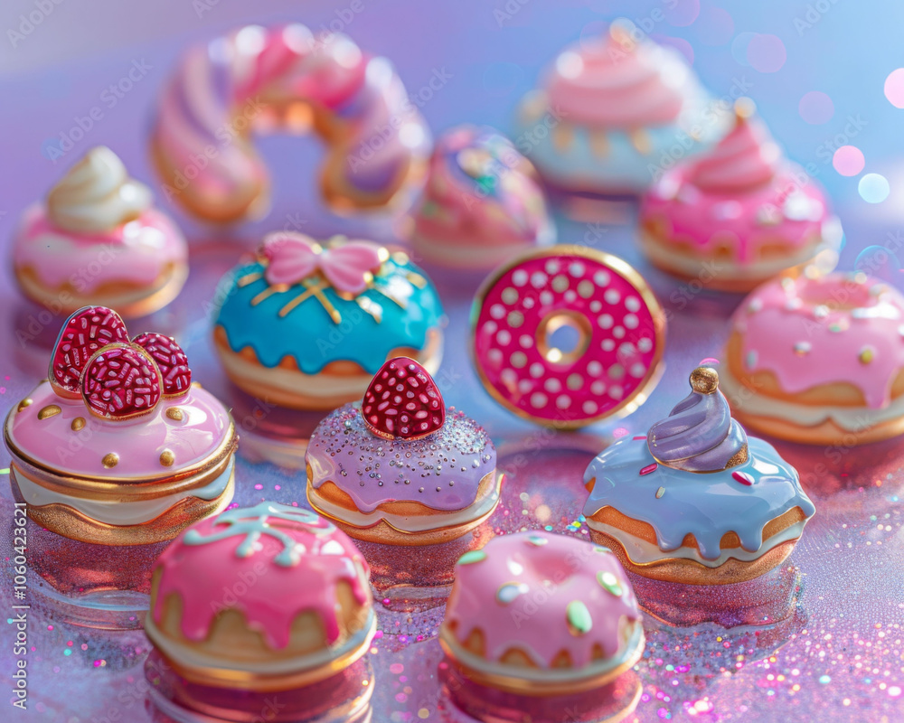 Colorful array of enamel pins featuring donuts, cupcakes, and sweet treats, showcasing vibrant colors and playful designs that evoke joy and creativity Colorful array of enamel pins featuring donuts, cupcakes, and sweet treats, showcasing vibrant colors and playful designs that evoke joy and creativity