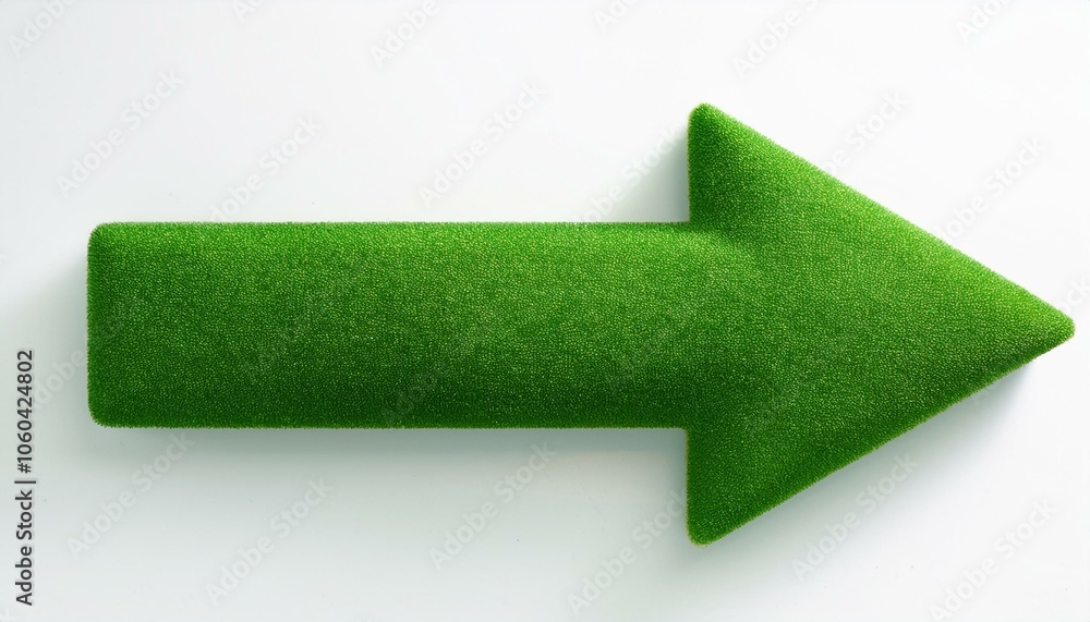 Obraz premium Green arrow symbol on white background. 3D Rendering