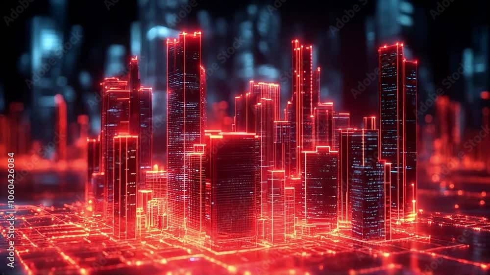 Technology Smart Virtual City Shuttle Background Video Technology Smart Virtual City Shuttle Background Video