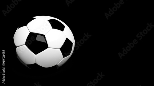 Soccer ball on black background