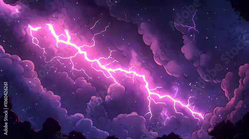 Purple Night Sky with Light...