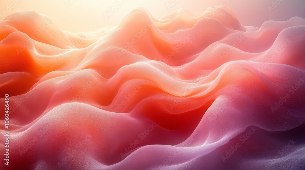 Fototapeta premium Abstract Wavy Pink and Orange Pattern
