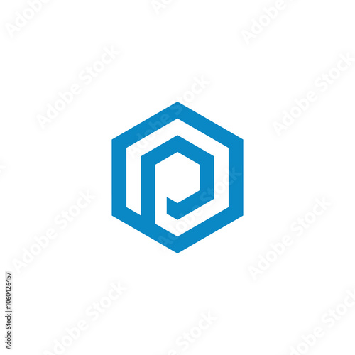 Hexagon Letter P Logo design vector template