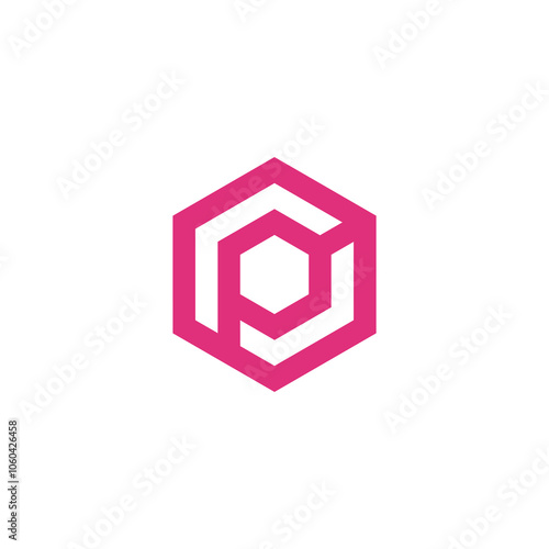 Hexagon Letter P Logo design vector template