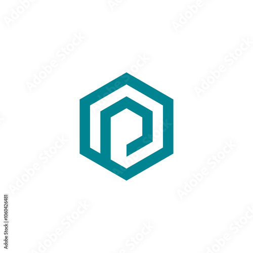 Hexagon Letter P Logo design vector template