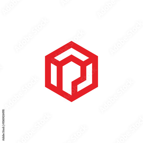 Hexagon Letter P Logo design vector template