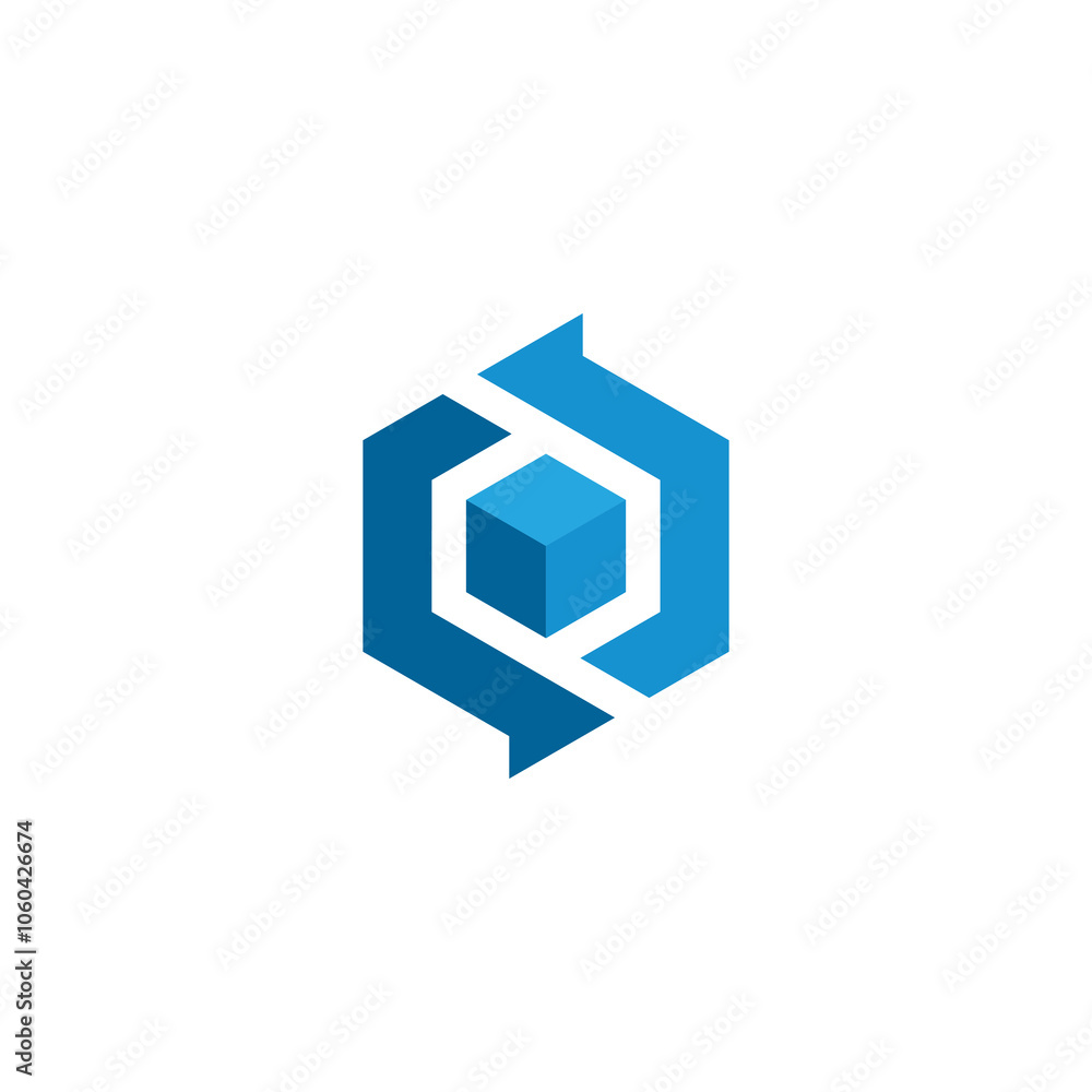 Cube Hexagon Logo design vector template Cube Hexagon Logo design vector template