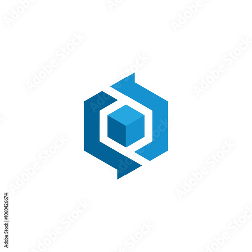 Cube Hexagon Logo design vector template