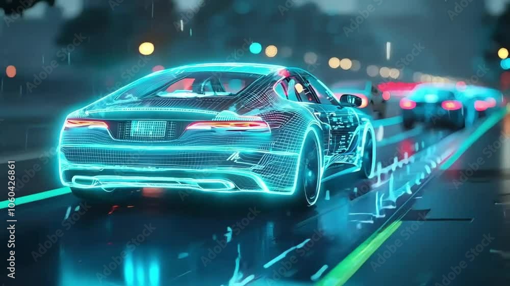 Technology Smart Virtual City Shuttle Background Video Technology Smart Virtual City Shuttle Background Video