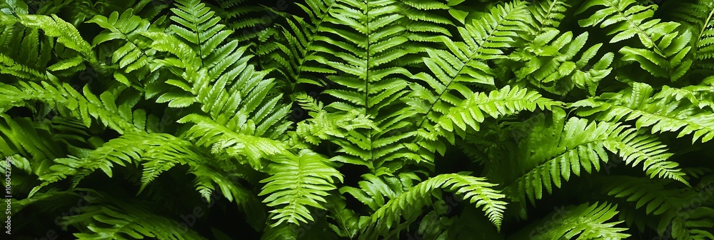 A lush green fern background, showcasing vibrant, detailed leaves. The composition should highlight the natural texture and rich color variations of the ferns. A lush green fern background, showcasing vibrant, detailed leaves. The composition should highlight the natural texture and rich color variations of the ferns.
